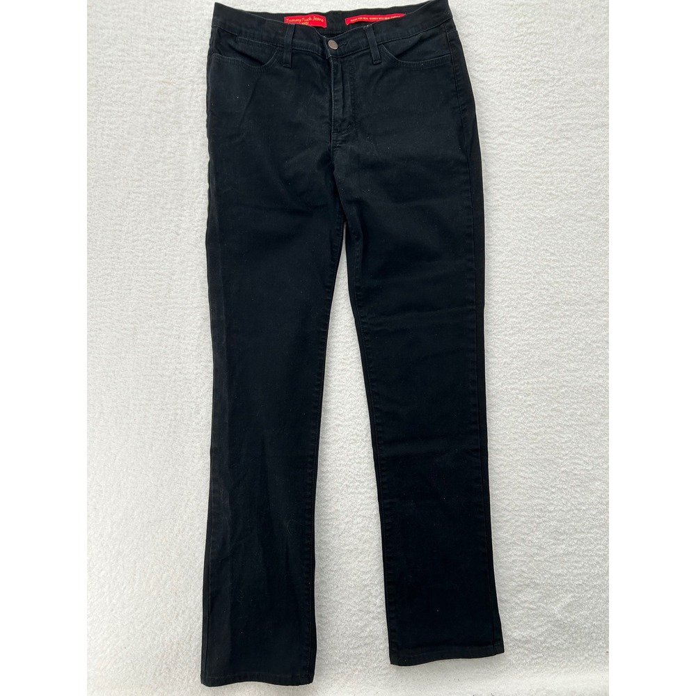 NYDJ Tummy Tuck Jeans Womens Black Straight Leg Stretch Denim Pants Stretch